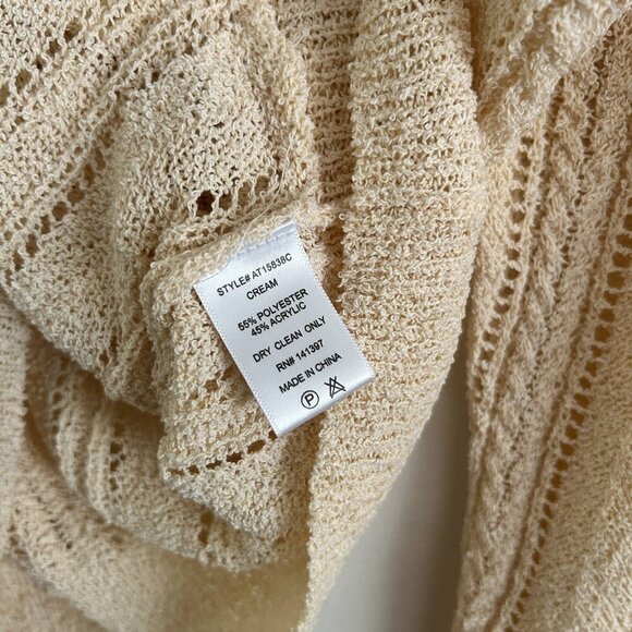 ASTR The Label Open-Knit Cream Lightweight Faux Wrap Sweater - Large - Picture 8 of 9